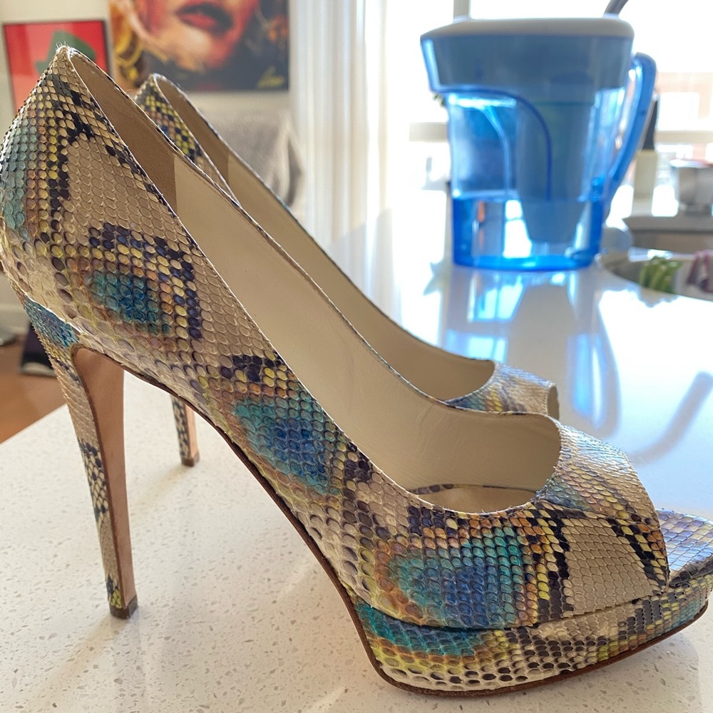 Brian Atwood Snake skin Heels